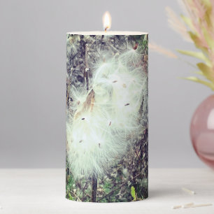 Milkweed Seeds and Silk Recoleta Pillar Candle