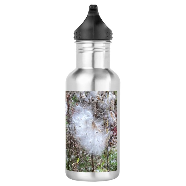 Milkweed Seeds and Silk Stainless Steel Water Bottle (Right)