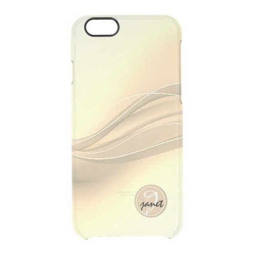 Milky Caramel Modern Waves Monogram Clear iPhone 66S Case