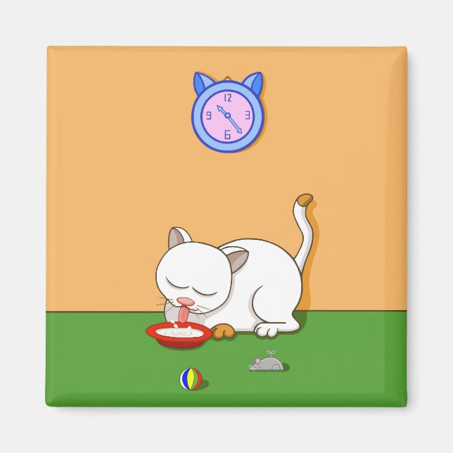 Milky Cat Magnet (Front)