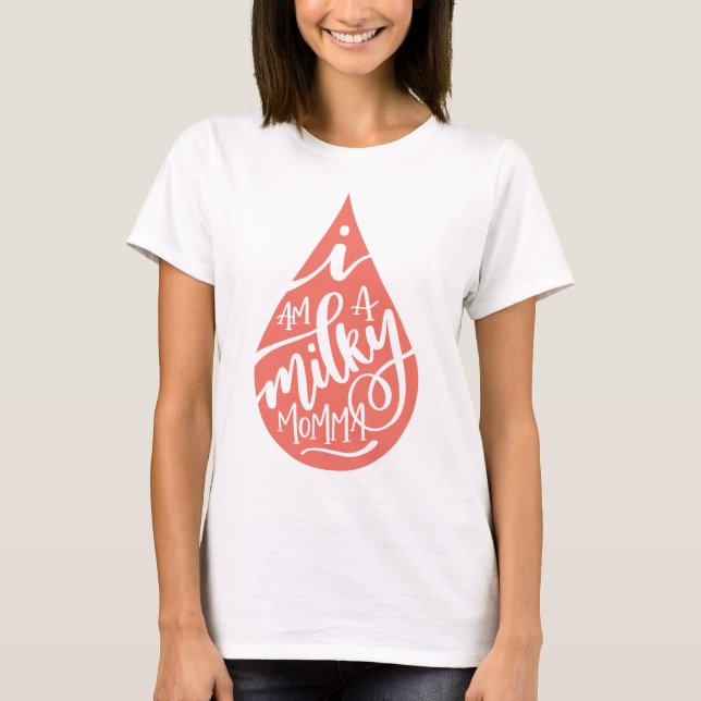 Milky Momma Coral Design T-Shirt (Front)