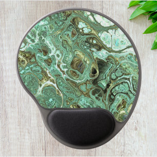 Milky Teal Marble Swirl Mouse Pad