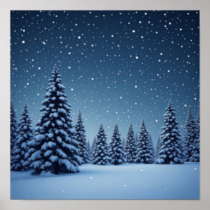 Milky Way Above Snowy Peaks Poster