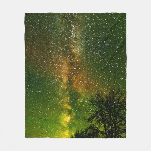 Milky Way  Aurora Borealis  Ontario Canada Fleece Blanket