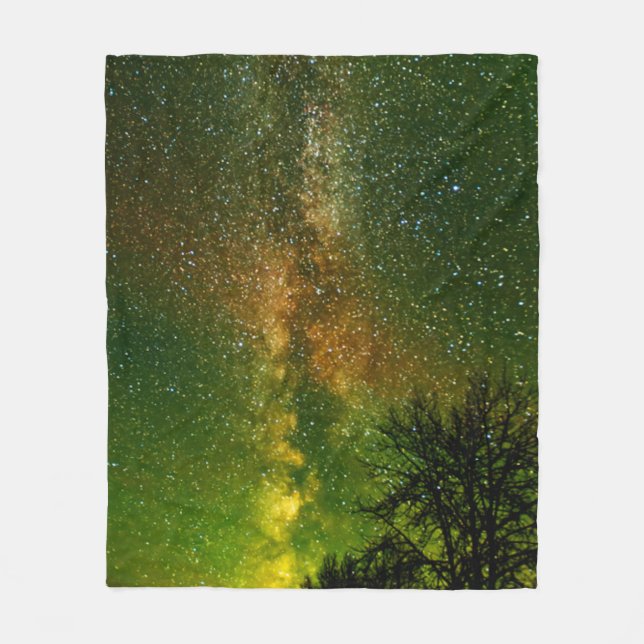 Milky Way & Aurora Borealis | Ontario Canada Fleece Blanket (Front)