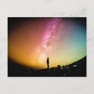 Milky Way Beautiful Colorful Nature Scenery Postcard