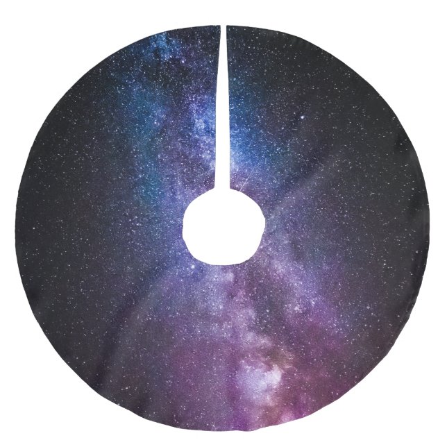 Milky way bright colors brushed polyester tree skirt (Front)