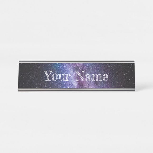 Milky way bright colors desk name plate (Front)