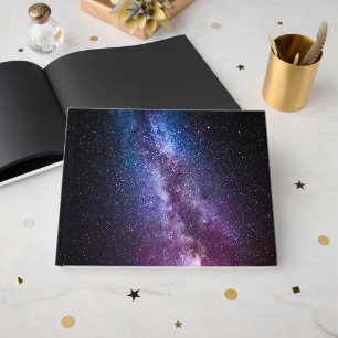 Milky way bright colors guest book