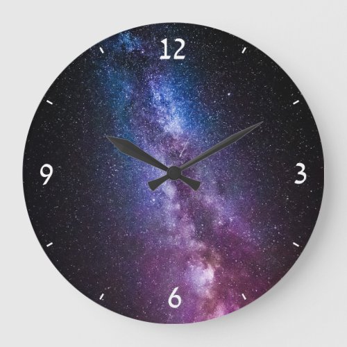 Milky way bright colors large clock