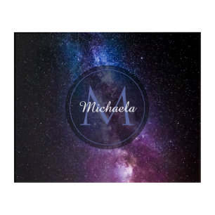 Milky way bright colors personalizable monogram acrylic print