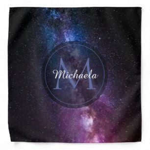 Milky way bright colors personalizable monogram bandana