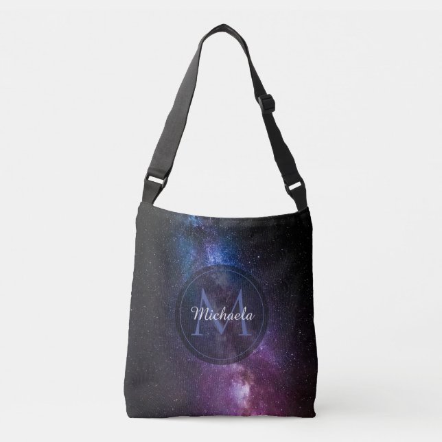 Milky way bright colors personalizable monogram crossbody bag (Front)