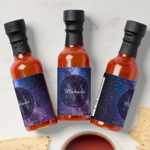 Milky way bright colors personalizable monogram hot sauces