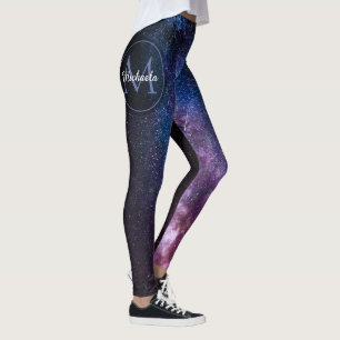 Milky way bright colors personalizable monogram leggings