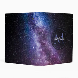 Milky way bright colors personalizable monogram mini binder