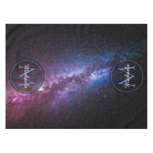 Milky way bright colors personalizable monogram tablecloth