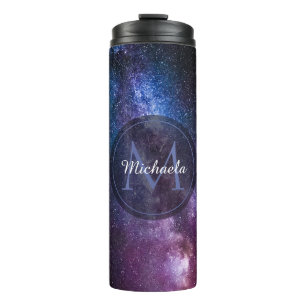 Milky way bright colors personalizable monogram thermal tumbler