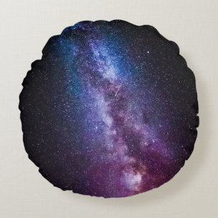 Milky way bright colors round pillow