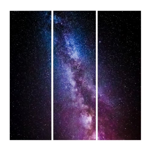 Milky way bright colors triptych