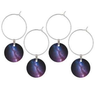 Milky way bright colors wine charm