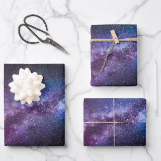Milky way bright colors wrapping paper sheets