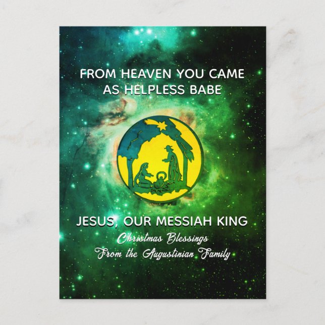 Milky Way Christmas Nativity Holiday Postcard (Front)