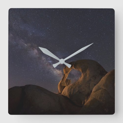 Milky Way  Cyclops Arch  Alabama Hills Square Wall Clock