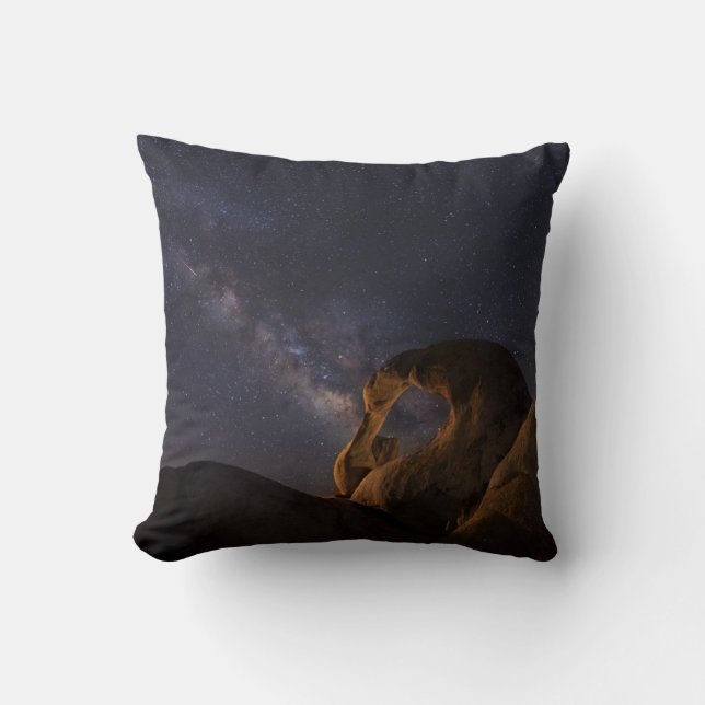 Milky Way & Cyclops Arch | Alabama Hills Throw Pillow (Front)