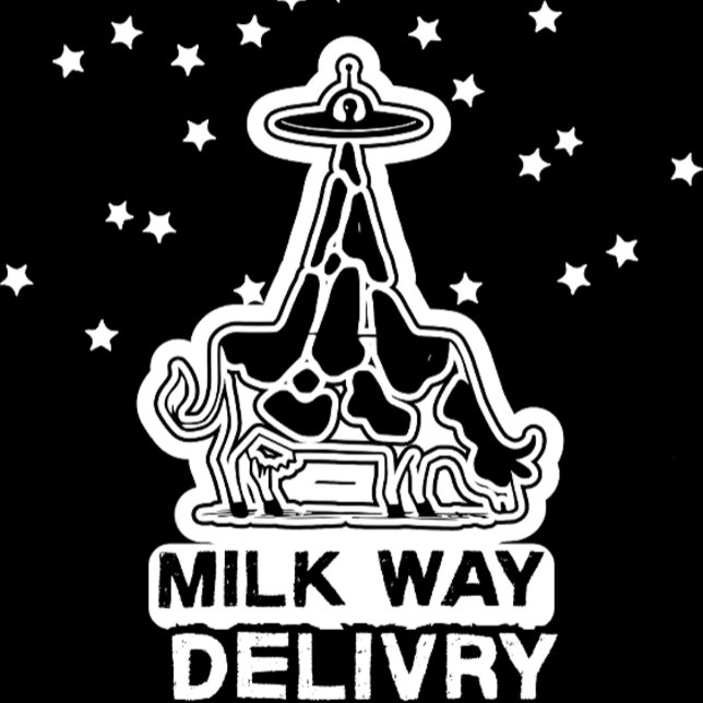 Milky Way Delivery Funny Cow UFO Space Abduction iPhone Case (Creator Uploaded)