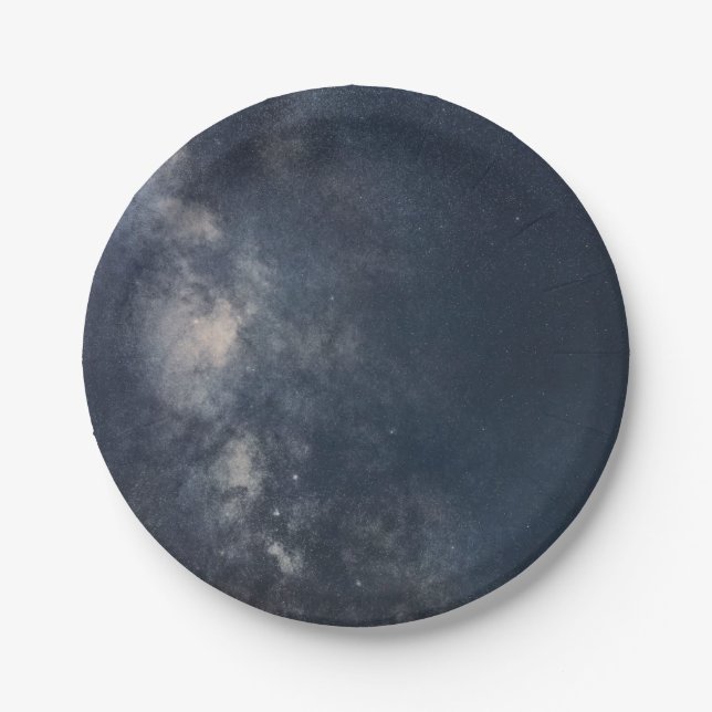 Milky Way galaxy beautiful Night Sky Paper Plates (Front)