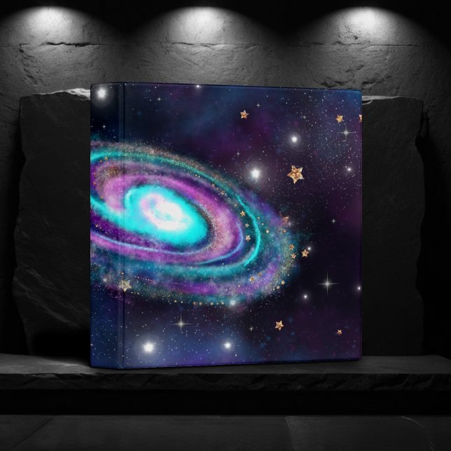 Milky Way Galaxy | Cosmic Blue Purple Pink Glow 3 Ring Binder (Creator Uploaded)