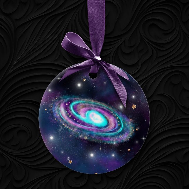 Milky Way Galaxy | Cosmic Blue Purple Pink Glow Ceramic Ornament (Creator Uploaded)