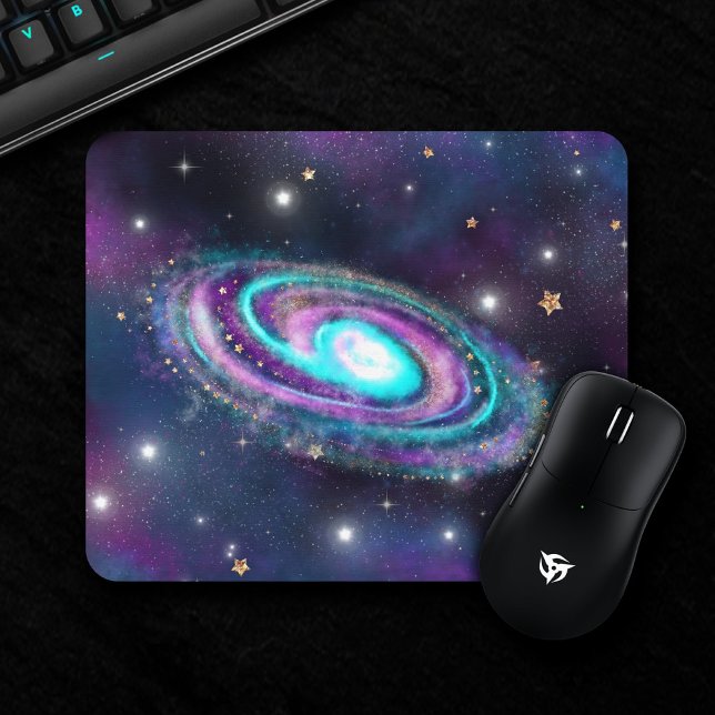 Milky Way Galaxy | Cosmic Blue Purple Pink Glow Mouse Pad (Creator Uploaded)