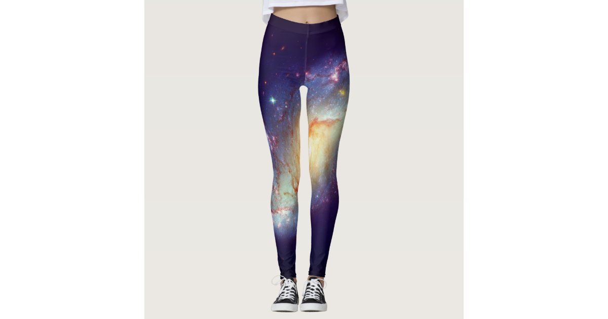 Galaxy Sparkle Stars Purple Periwinkle Blue Leggings