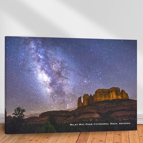 Milky Way Galaxy Over Cathedral Rock Arizona Canvas Print