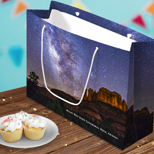 Milky Way Galaxy Over Cathedral Rock Arizona Large Gift Bag