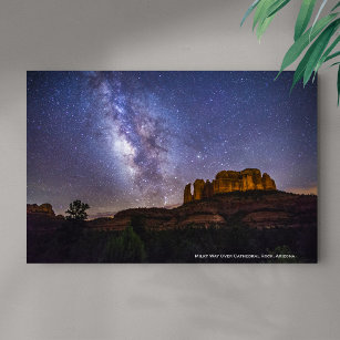 Milky Way Galaxy Over Cathedral Rock, Arizona Poster