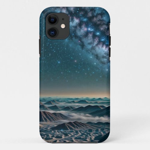 Milky Way Galaxy Over Desert Mountains iPhone 11 Case