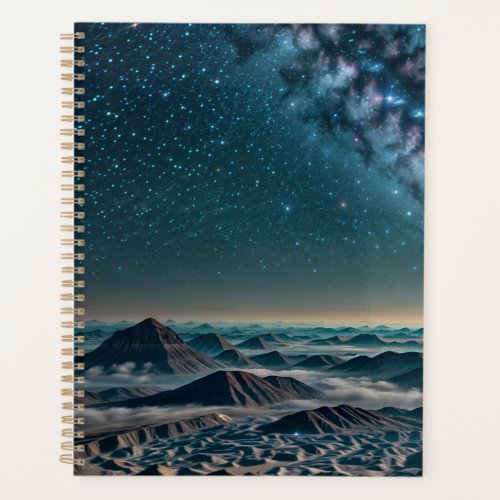 Milky Way Galaxy Over Desert Mountains Planner