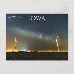 Milky Way Galaxy Over Farms In Rural Iowa USA Postcard