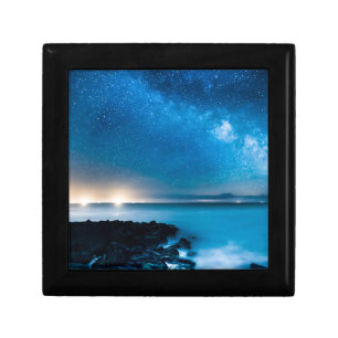 Milky Way Galaxy Over Fishing Boats Gift Box