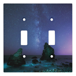 Milky Way Galaxy Over Tropical Sea At Night Light Switch Cover