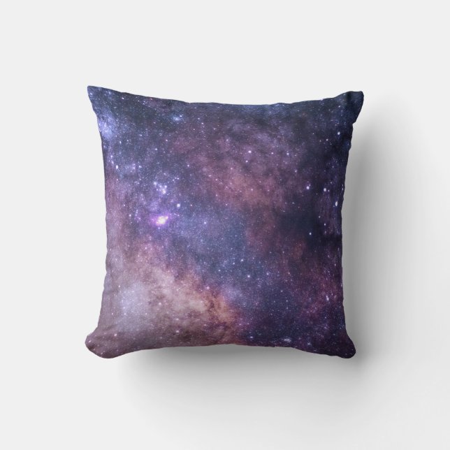 Milky Way galaxy sky space stars universe trendy Throw Pillow (Front)