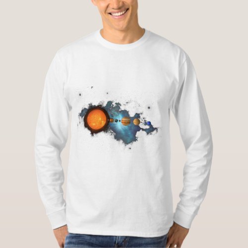 Milky Way Galaxy Solar System Sun Planets Science T_Shirt