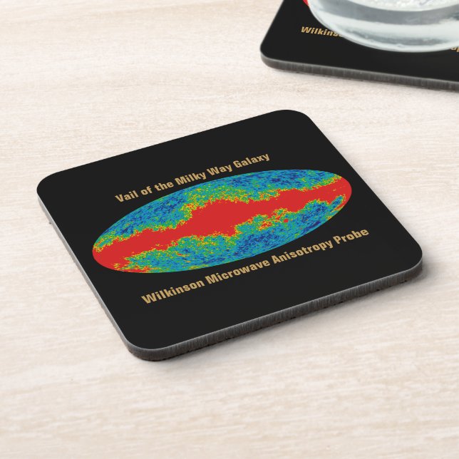 Milky Way Galaxy Veil Over WMAP Universe   Beverage Coaster (Left Side)