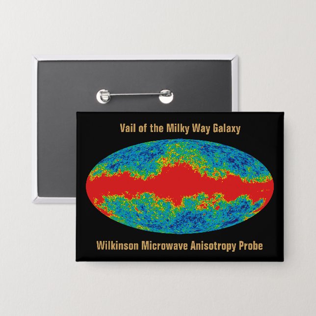 Milky Way Galaxy Veil Over WMAP Universe   Button (Front/Back)
