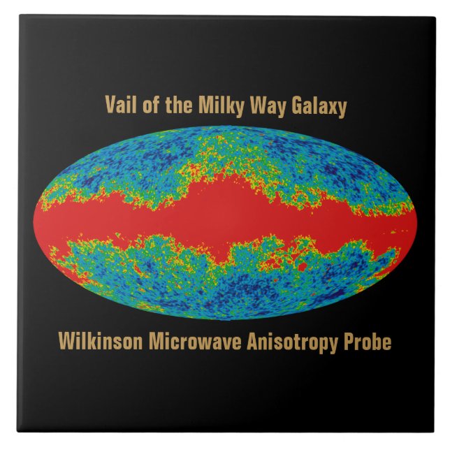 Milky Way Galaxy Veil Over WMAP Universe   Ceramic Tile (Front)