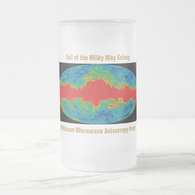 Milky Way Galaxy Veil Over WMAP Universe   Frosted Glass Beer Mug (Center)