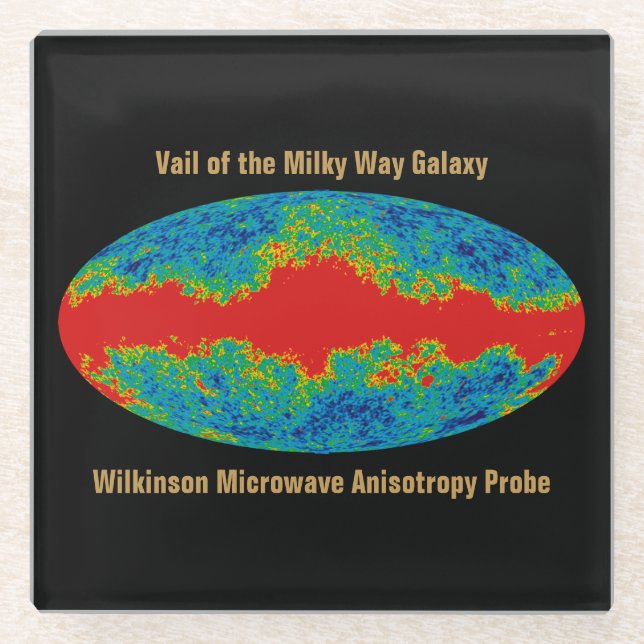 Milky Way Galaxy Veil Over WMAP Universe   Glass Coaster (Front)